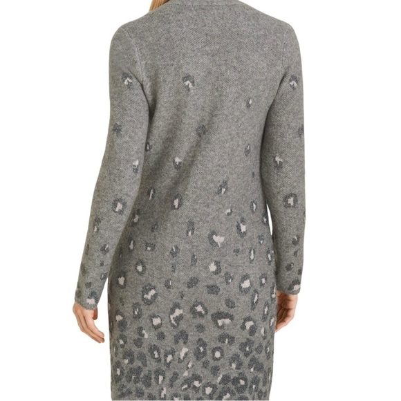 Chico gray and white cheetah metallic print cardigan sweater - Picture 2 of 14